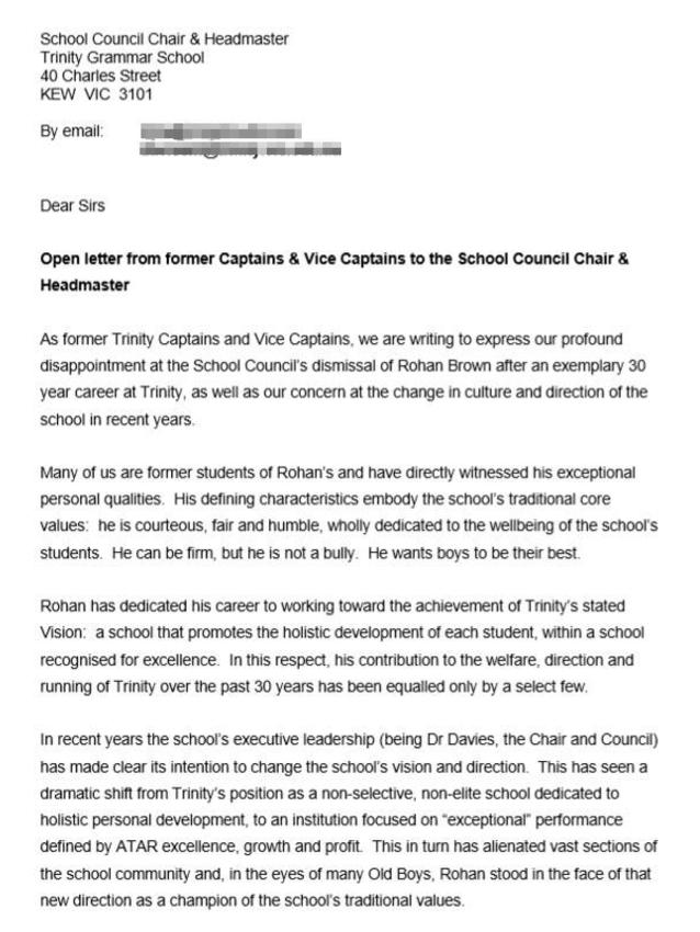 The captains' letter follows a tumultuous week and student protests.