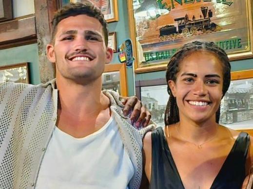 Pictured: Mary Fowler and Nathan Cleary at Irish bar McGinty's on New Year's Eve. Photo: McGinty's Facebook.