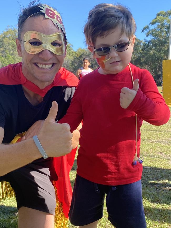 Luke Kenelley – Deputy Principal, Musgrave Hill State School with Slater Clifton-Walker on his Hero Day fundraiser for brain cancer research