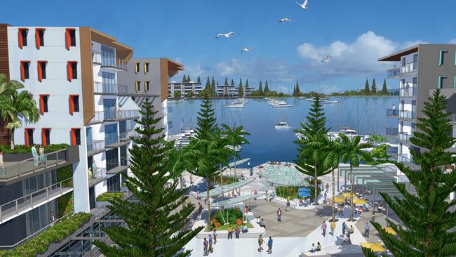 An artist impression of the Walker Group proposal to develop 3600 units at Toondah Harbour.