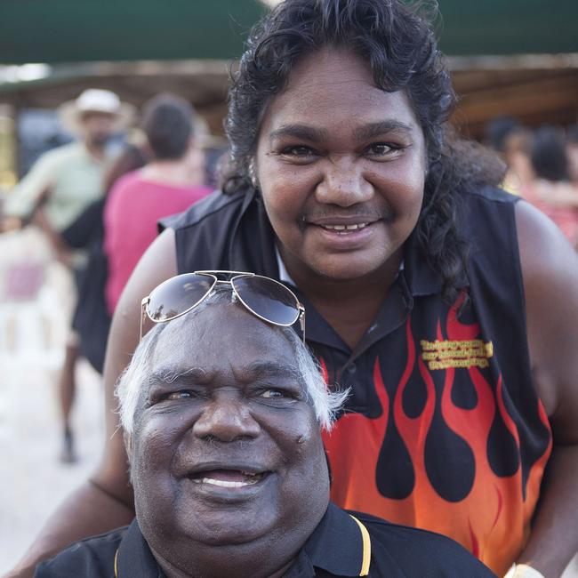 Yunupingu with his daughter Binmila. Picture: Melanie Faith