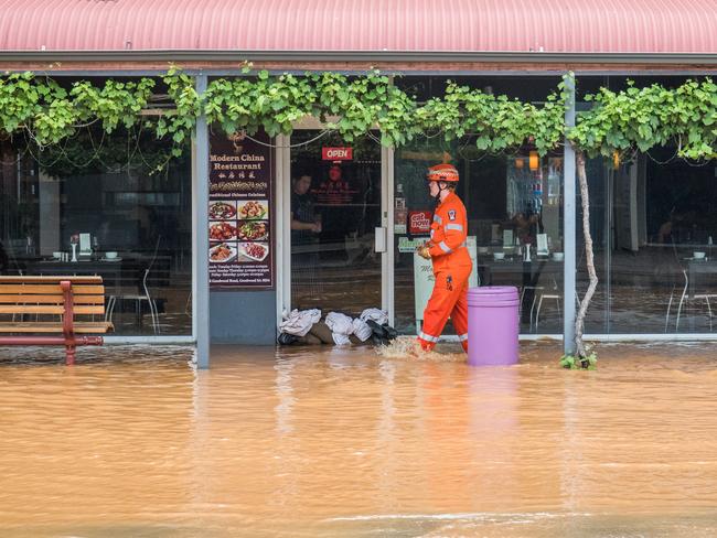 Goodwood businesses were flooded in December last year when a main burst on Goodwood Rd. Picture: Matt Loxton