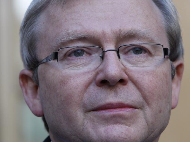 Kevin Rudd fronting the media after his colleagues shockingly booted him from the prime ministership, June 24, 2010.