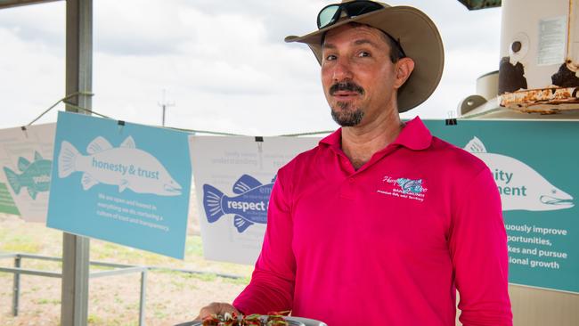 Dan Richards as local farm Humpty Doo Barra celebrates National Barra Day. Picture: Pema Tamang Pakhrin