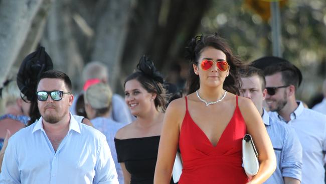 Magic Millions punters leaving. Picture: Mike Batterham