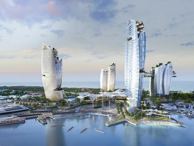 ASF consortium's supplied images of their Gold Coast Integrated Resort with proposed hotel, casino resort development to be built on land between Sea World and Palazzo Versace on the Gold Coast