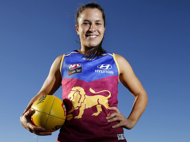 AFLW Brisbane Lions player Ally Anderson posing at Yeronga, Brisbane 7th of February 2018.   (AAP Image/Josh Woning)