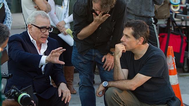 Martin Scorsese, left, with cinematographer Rodrigo Prieto during the filming of "The Wolf of Wall Street."