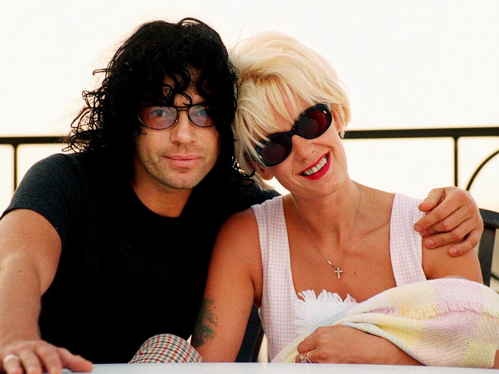 Hutchence with Paula Yates and their baby daughter, Heavenly Hiraani Tiger Lily, in Sydney.