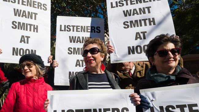 Loyal listeners protested WHEN 2GB cancelled Chris Smith's show. Picture: James Gourley