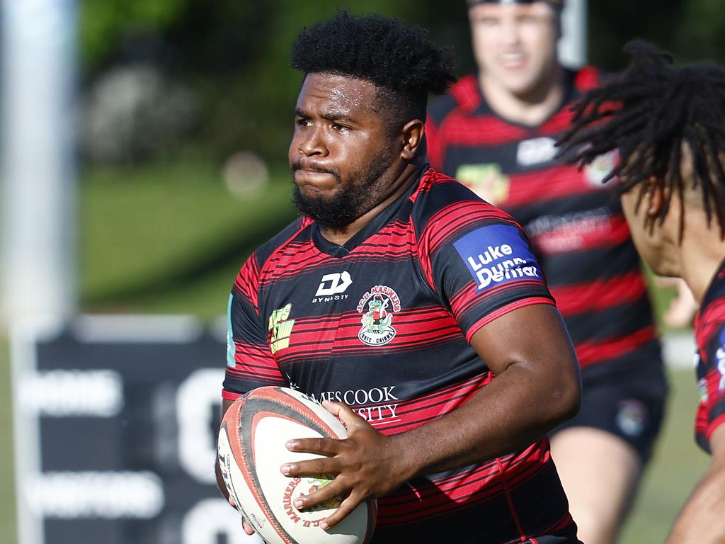 Mariners rugby player Bradley Manoi is an outstanding gridiron linebacker. Picture: Brendan Radke