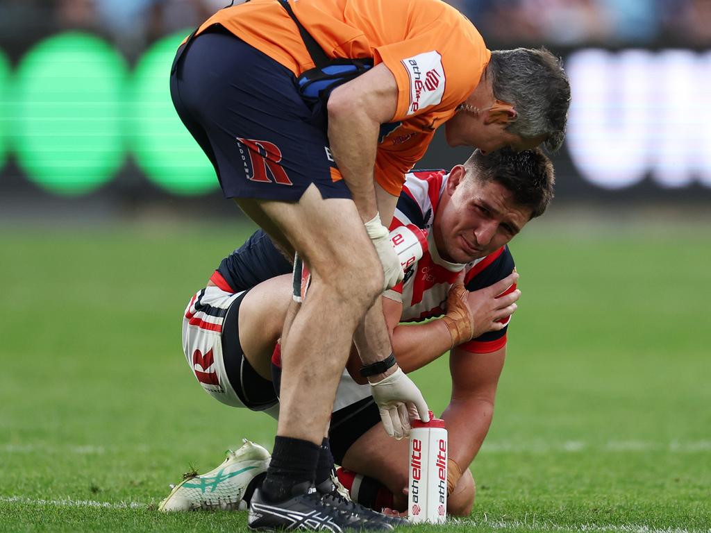 Victor Radley fractured his scapula. Picture: Cameron Spencer/Getty Images