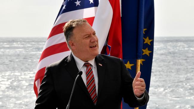 Mike Pompeo in Dubrovnik, Croatia, on Friday. He will cut short his visit to Europe and Asia to return to Washington. Picture: AFP