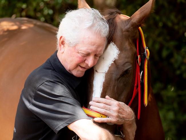 Still A Star (horse) and Bill Ryan, the trainer who has lung cancer.  Picture: Sharon Lee Chapman.