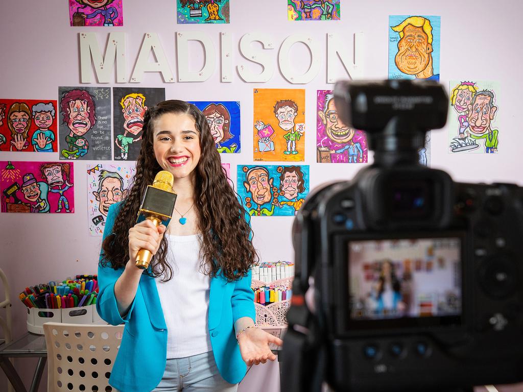 MELBOURNE, DECEMBER 17, 2024: Junior Journalist of the Year (Secondary), Madison Riquelme. Madison presents to camera. Picture: Mark Stewart