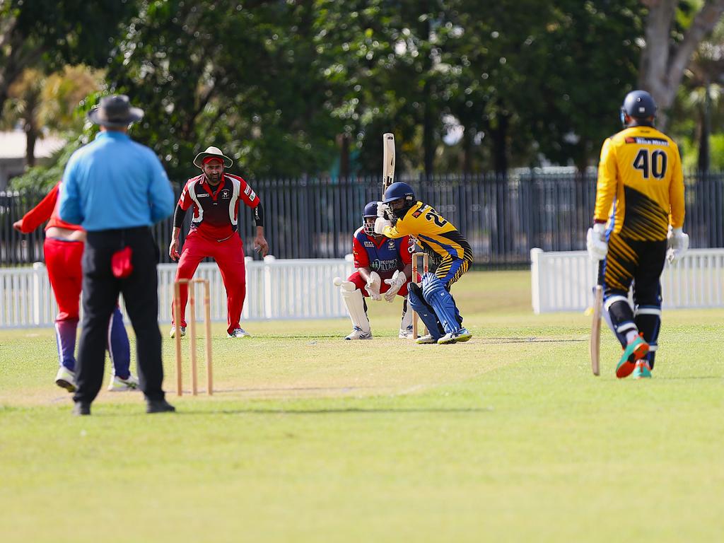 Norths Spicy Bite v Mulgrave Punjabi at Griffiths Park. Cricket Far North Second grade 2025. Photo: Gyan-Reece Rocha.