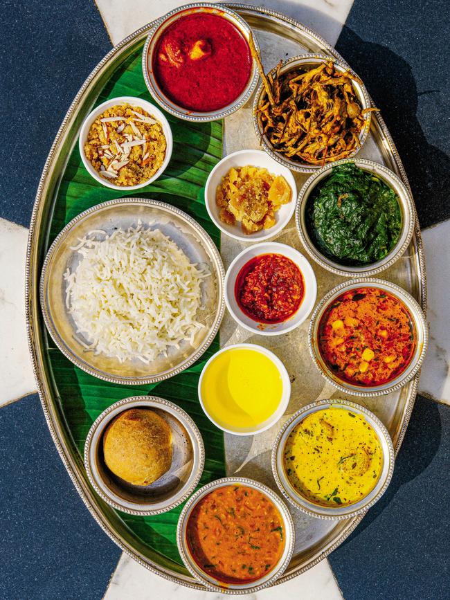 Standout thali at the Oberoi Rajvilas. Picture: Elise Hassey.