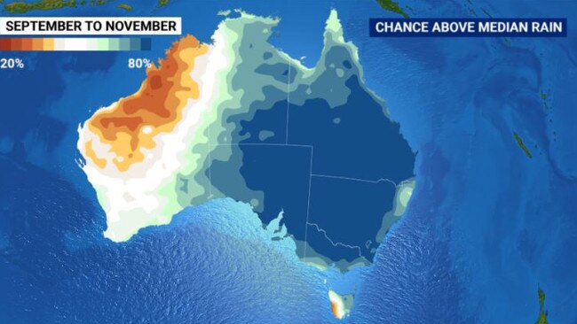 Spring is likely to be wetter than average. Picture: Sky News Weather