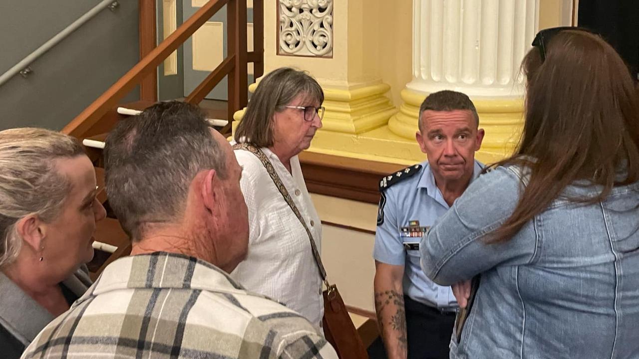 Inspector Paul Algie was mobbed by concerned locals after the meeting. Picture: Phillip Fynes-Clinton