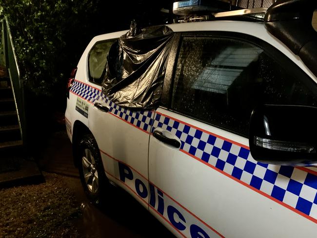 Police are investigating the suspicious death of a 69-year-old woman at Finch Hatton on July 4. A 37-year-old Mackay man is helping police. There were two incidents at two separate Boulder Rd addresses. The woman died at Zahmel St. A police vehicle was damaged when the man was taken into police custody. Picture: Rae Wilson