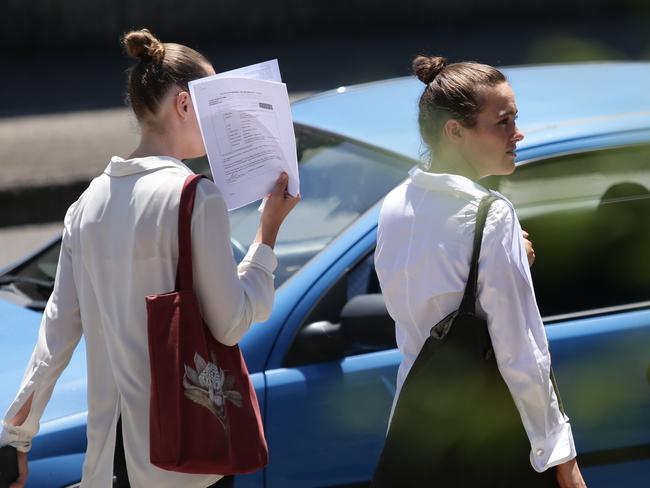 Sister act. Lili and Meg Christensen leave Gosford Local Court after recording a conviction. Picture: AAP Image/Craig Wilson