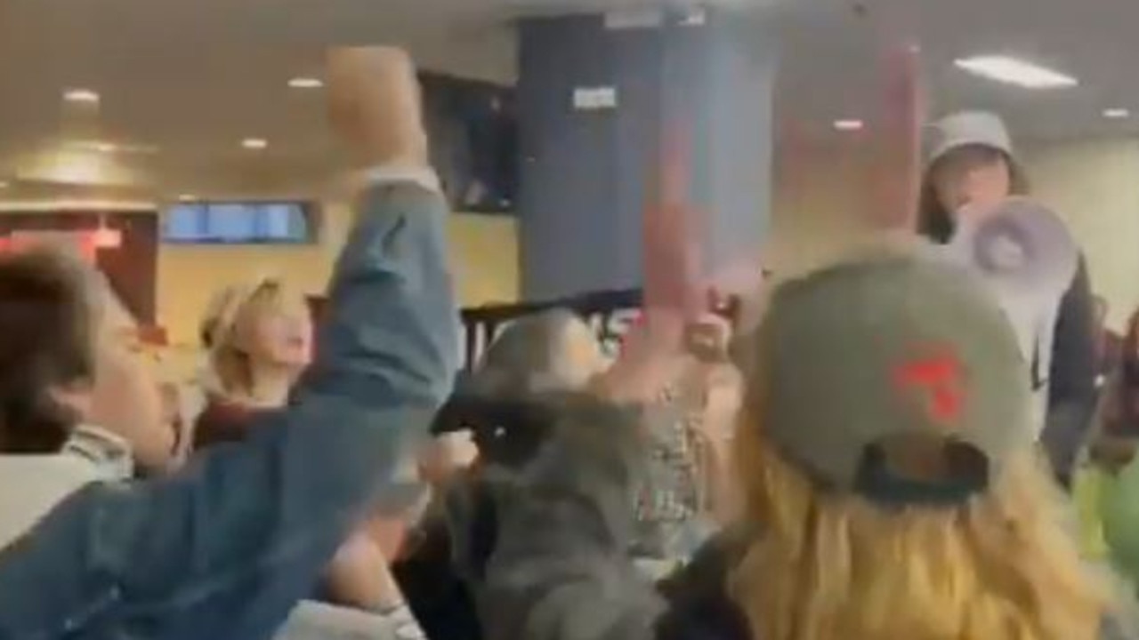 A video on X (formerly Twitter) shows the protesters chanting and banging on walls. Picture: X