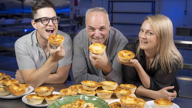 Wonder Pies general manager Alex Duffy, with chef Ray Capaldi and Jodi Crocker.