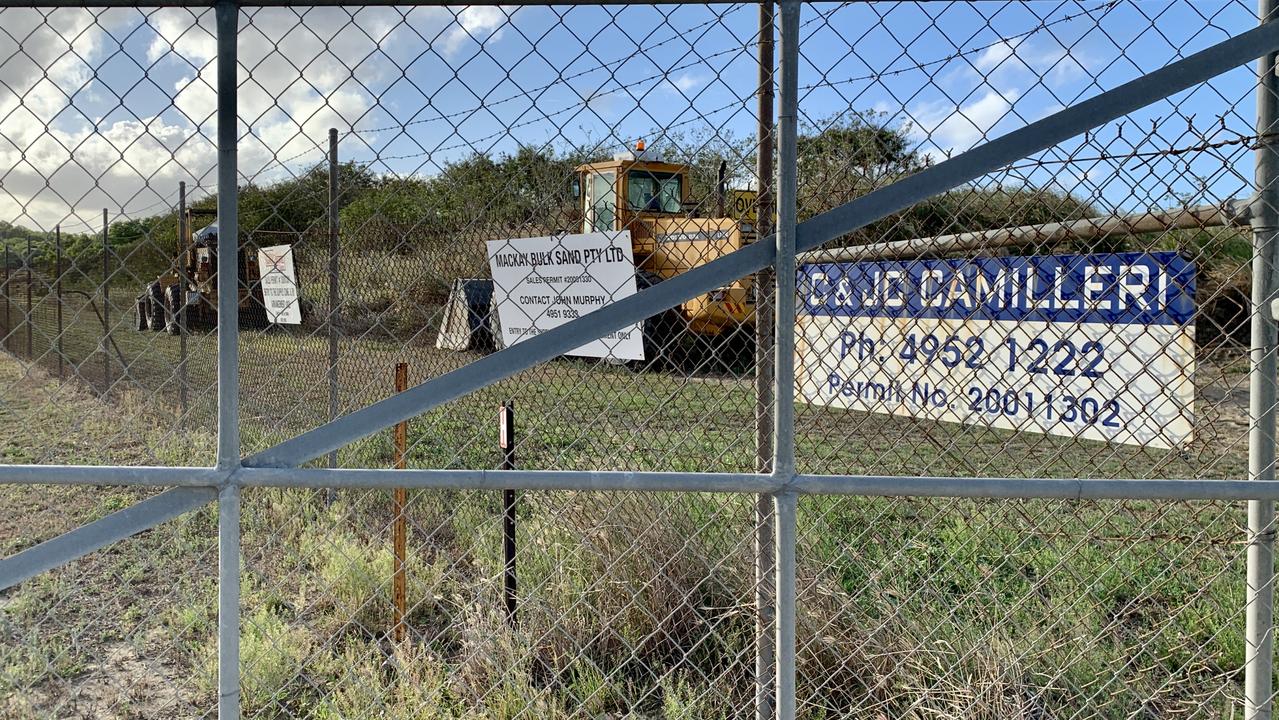 About 20,000 cubic metres of sand are removed from quarries at the Mackay Harbour each year including from this one accessed from Edmund Casey Dr. Picture: Rae Wilson