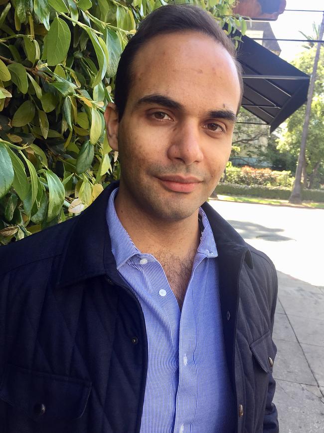 If you stare long enough at George Papadopoulos’ shirt, you’ll either see a secret unicorn, or get a headache. Let Jackie know which one. Picture: File