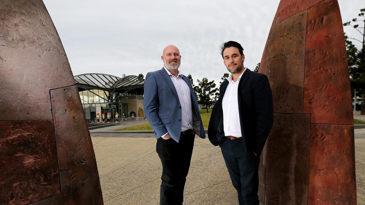 Medigrowth Australia founders Todd McClellan and Adam Guskich in Geelong in 2019. Picture: Mike Dugdale