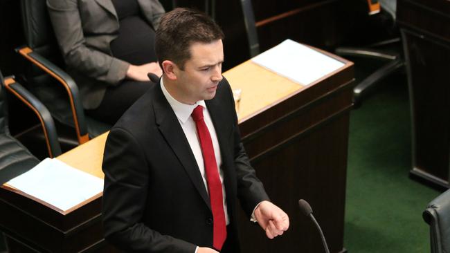 Labor's Dean Winter delivers his inaugural speech to the Tasmanian House of Assembly on Thursday 24 June 2021.