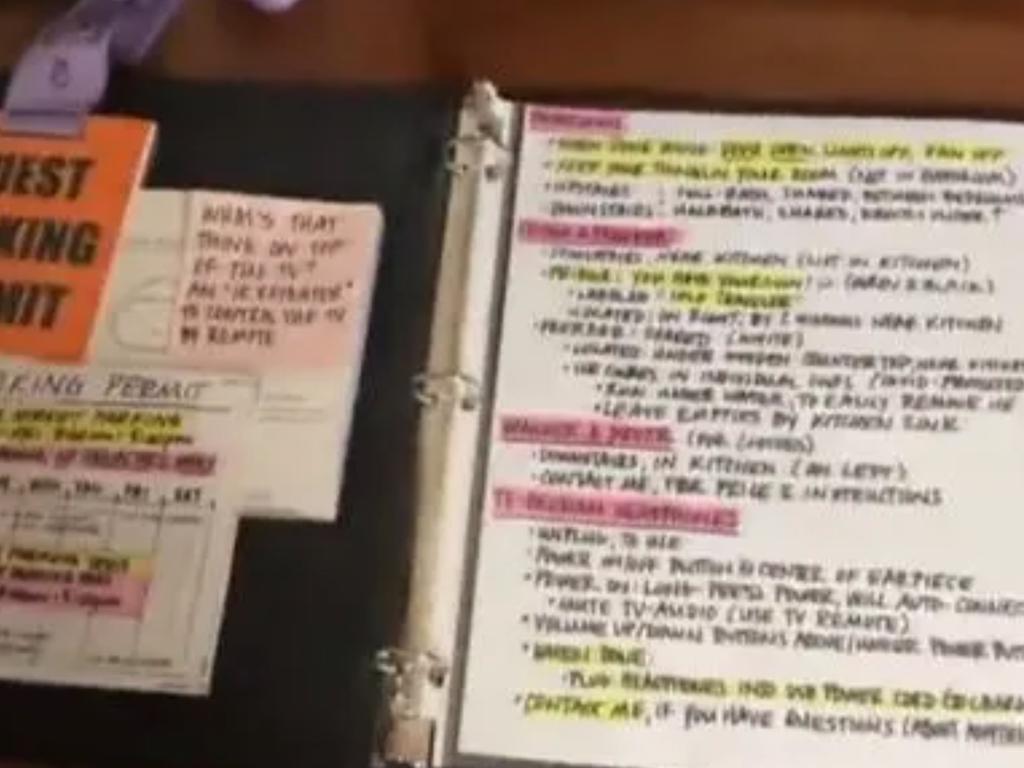 The binder detailing how to conduct yourself. Picture: @Authentiffany_/TikTok