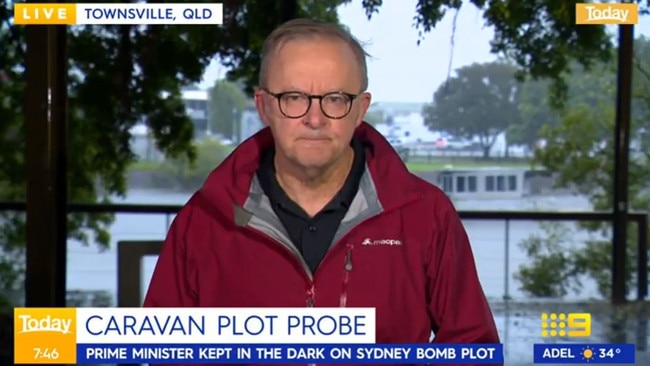 Anthony Albanese clashed with Karl Stefanovic over when was briefed about an explosive-laden caravan linked to an allegedanti-Semitic terror plot in Sydney. Picture: Today