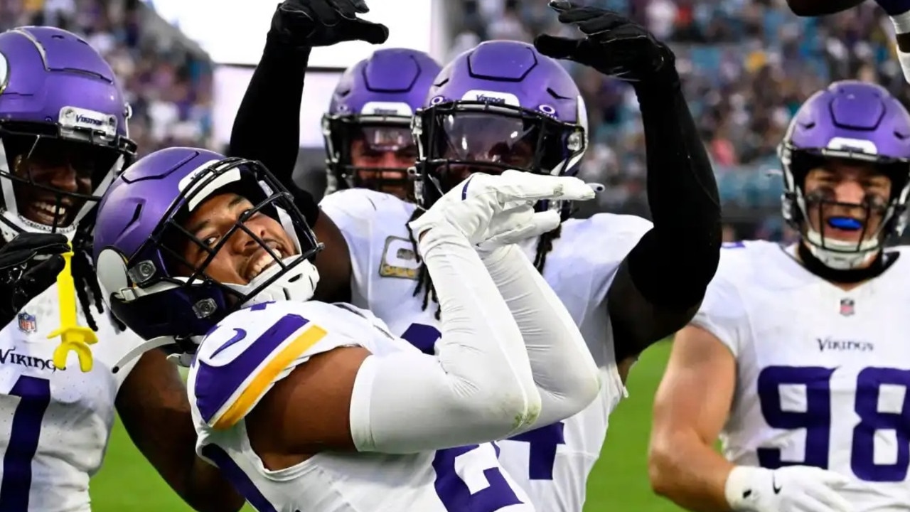 NFL star Cam Bynum pulled off the Kangaroo Hop touchdown celebration. Photo: Getty.