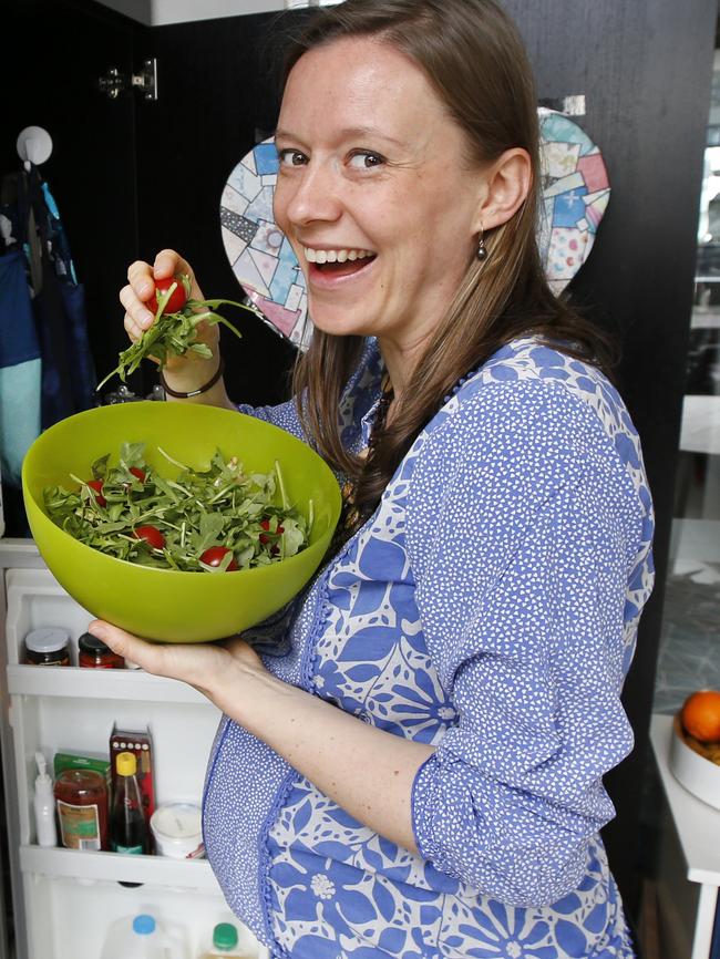 Marlouka Von Eisenhart-Rothe is carrying a normal sized baby after modifying her diet. Picture: David Caird