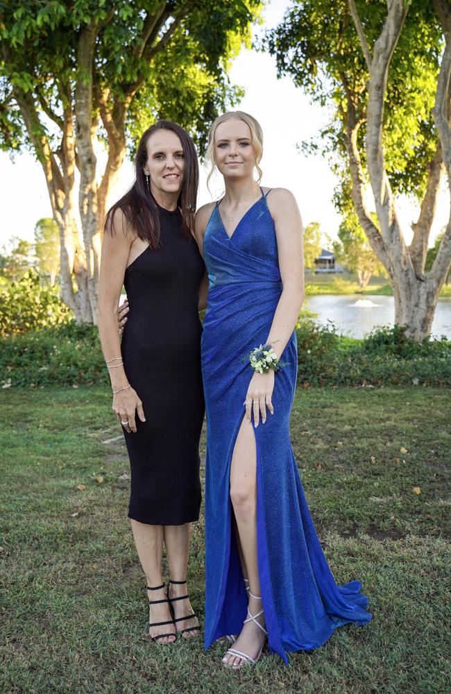 Belinda Plumley with daughter Shaye Plumley at the Mackay North State High School formal at Windmill Function Centre, November 19, 2021. Picture: Heidi Petith