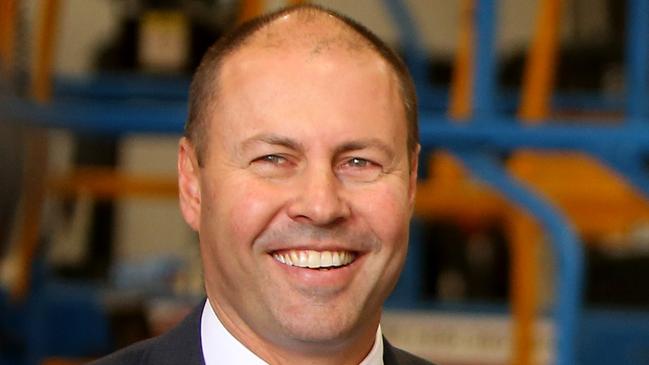 08/07/2019: Federal Treasurer Josh Frydenberg (left) & Assistant Treasurer Michael Sukkar, at Duralift in South Croydon. Stuart McEvoy/The Australian.