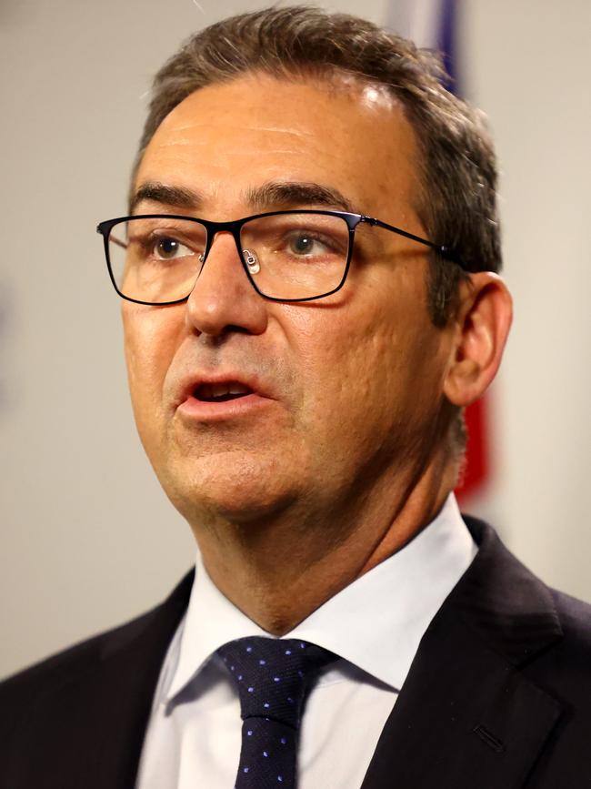 Premier Steven Marshall: “We are disappointed that Western Australians and Tasmanians can come into South Australia but, to date, we have not been able to go into their states.” Picture: NCA NewsWire / Kelly Barnes