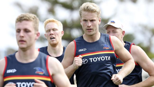 Billy Frampton at Crows training. Picture: Sarah Reed