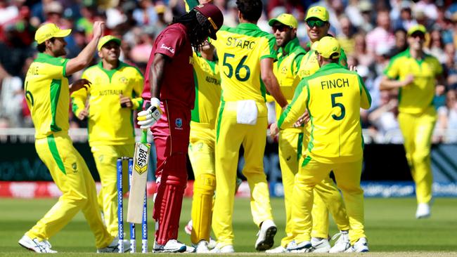 The dangerous Chris Gayle was dismissed lbw in Starc’s first spell of the match.