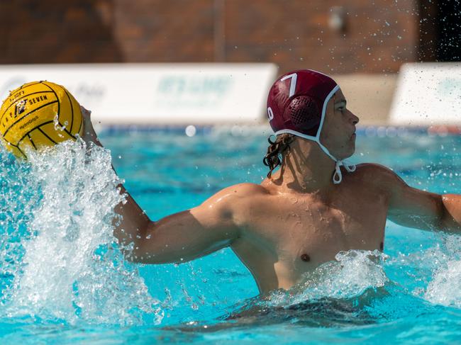 Action from the Waterpolo Australia Summer Slam at Brisbane's Fortitude Valley Pool. Picture: Zac Hudson