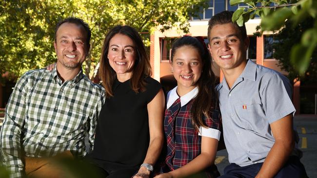 Dr Laurie Chitti and his wife Rita Chitti with their children Alessia and Franco in 2017. Picture: Stephen Laffer