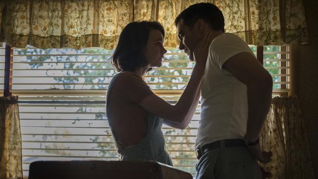 Carey Mulligan, left, and Jake Gyllenhaal in a scene from Wildlife. Picture: Scott Garfield/IFC Films