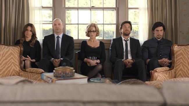 Tina Fey, Corey Stoll, Jane Fonda, Jason Bateman and Adam Driver in This Is Where I Leave You.