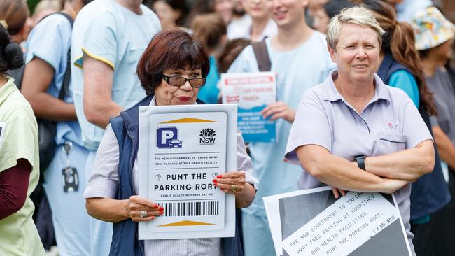 Concord Hospital workers on strike. Picture: Max Mason-Hubers