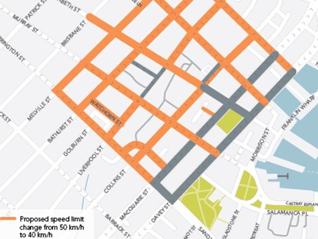 New 40km/h zones in Hobart CBD