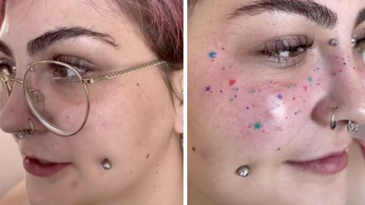 Australian tattoo artist reveals her client’s rainbow freckle tattoos