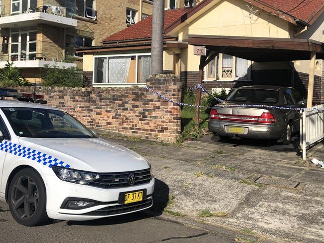 Police were guarding the home in West Balgowlah where a man and a woman suffered stab wounds early on Monday, March 11, 2024, before they were taken to Royal North Shore Hospital in a serious condition.