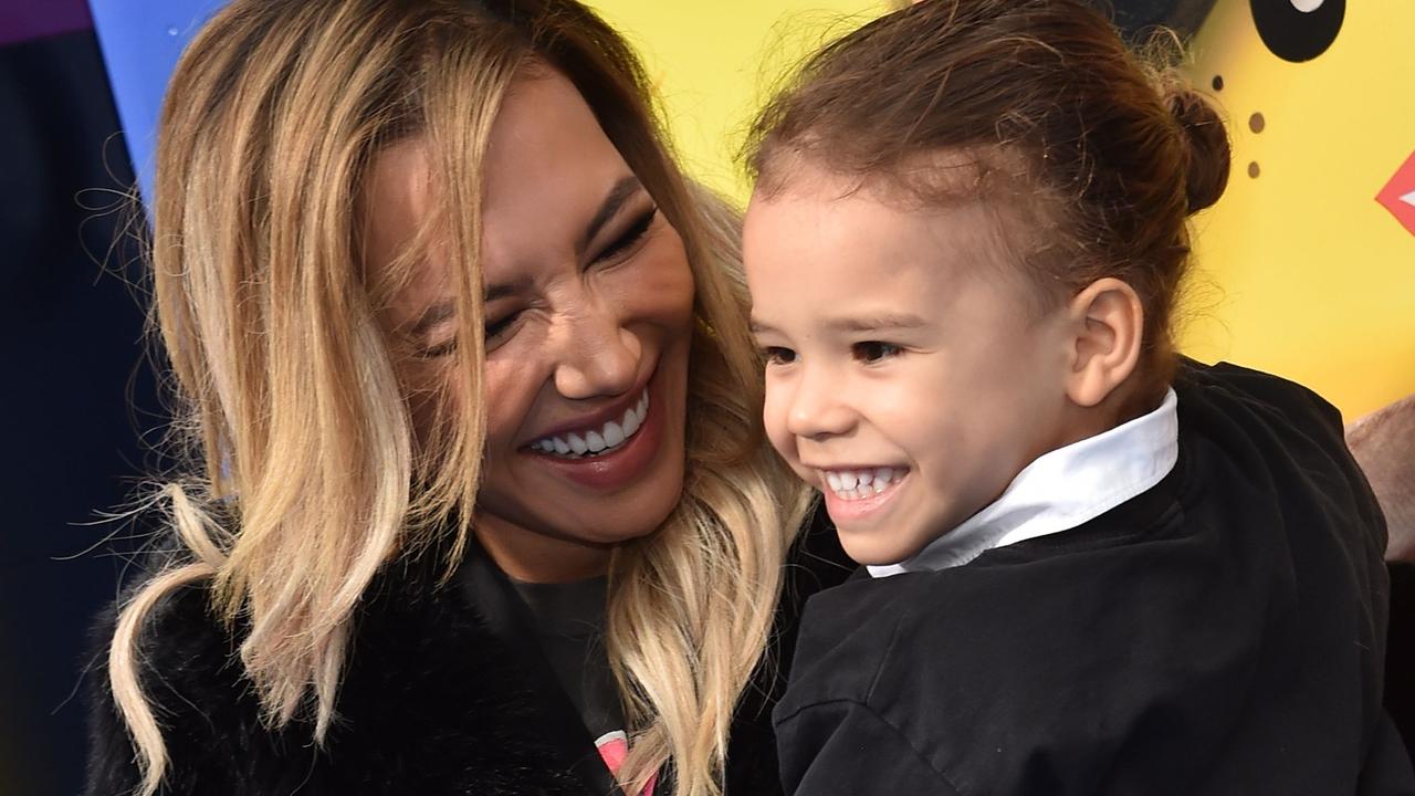 Naya Rivera with son Josey Hollis Dorsey, who was found alone adrift in a boat last Wednesday. Picture: AFP.