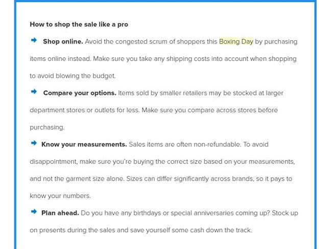 How to find the best bargains on Boxing Day. Table: Finder